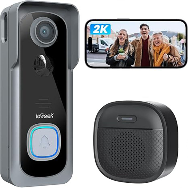 Smart Doorbell Wired - ieGeek 2K deurbelcamera Draadloos - videodeurbel